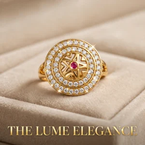 Ruby Chakra Cocktail Ring - Gold Plated